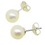 Coralli di Sardegna Earrings Pearl Beads 7 mm Silver pressure pin