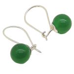 green agate earrings with silver
