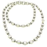 El Coral Necklace White 7mm Pearls with Zamak, 70cm Length