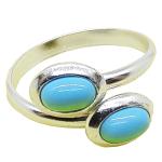 Coralli di Sardegna Turquoise Ring 2 Cabochon 4x6mm. Silver