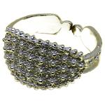 Coralli di Sardegna Ring Silver Filigree Oval 13x20mm, Dotted Edge, Adjustable