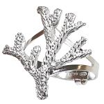 Coralli di Sardegna Ring Silver Filigree Coral Branch 23x23mm, Adjustable