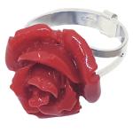 Coralli di Sardegna Red Pink Coral Ring mm 18 Silver Adjustable