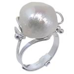 Coralli di Sardegna Anillo plata perla efecto natural ajustable