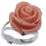 Coralli di Sardegna Anello Corallo Rosa Rosa mm 16 Argento Regolabile