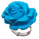 Coralli di Sardegna Pink Turquoise Ring 30mm Silver Adjustable Size