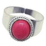 Coralli di Sardegna Pink Coral Ring 8x10mm Sardinian Filigree Silver Cord Open Band