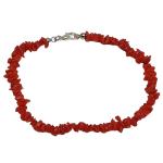 Coralli di Sardegna Bracelet Sardinian Red Coral Chips 3/4mm with Silvered Clasp