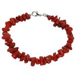 Coralli di Sardegna Bracciale Corallo Rosso Sardegna cupolini mm 3x7 chiusura argentata