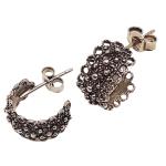 Coralli di Sardegna Burnished silver Filigree Earrings small openwork wide circle