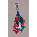 enameled pendant with silver