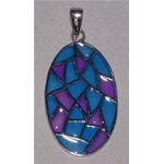 enameled pendant with silver