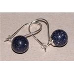 blue star earrings with silver