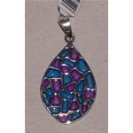 enameled pendant with silver