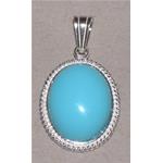 turquoise pasta pendant with silver