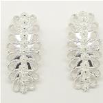 El Coral Earrings Silver Filigree Leaves 10x22.5mm and Push Back