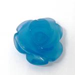 El Coral Ágata azul grabado en forma de rosa de diámetro de 12 mm