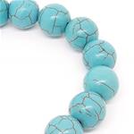 El Coral Wire of Magnesite Turquoise Balls mm 12