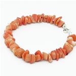 El Coral Bracelet Pink Coral Big Chips and Silvered Clasp