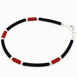 El Coral Bracelet Red Coral Sticks with Rubber 17 cm. length