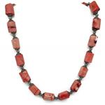 El Coral Necklace Pink Coral Cylindrical Pieces 13x18 mm with zamak