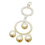 El Coral Ciondolo perle bianche e due cerchi in argento
