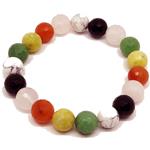 El Coral Bracciale Mix stone Pallini Sfaccettati da 10mm. Infilato con Elastico senza Chiusura