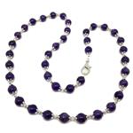 El Coral Amethyst necklace with 10 mm balls and zamak