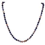 El Coral Collana Sodalite Blu/Rossa Pallini da 6mm. 48cm. annodata con Chiusura Argentata