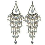 El Coral Earrings Multicolour Pearls and Cascading Setting with 10 Pendants