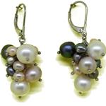 El Coral Earrings Multicolour Pearls of Various Sizes in Bunch Shape
