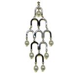 El Coral Pendant White Pearls and Silver Setting with Escalated Archs