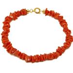 Coralli di Sardegna Bracelet Sardinian Red Coral Chips 7 mm and Golden Clasp