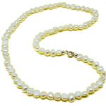 El Coral Necklace White Baroque Button Pearls 7mm, 50cm Length