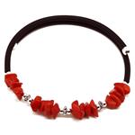 Coralli di Sardegna Bracelet Red Coral Chips 4 groups, Rubber and Spring