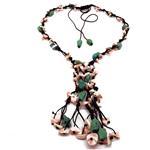 Coralli di Sardegna Necklace Natural Pink Coral Big Chips, Turquoise and Thread
