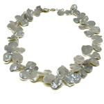 El Coral Collar Perlas Keshi Blancas Planas 12/14mm, 60gr de Peso