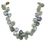 El Coral Collar Perlas Keshi Planas Color Crema 12/14mm, 50gr de Peso