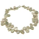 El Coral Collar Perlas Keshi Planas Color Crema 12/14mm, 40gr de Peso