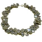 El Coral Necklace Grey Keshi Flat Pearls 12/14mm, 45gr Weight