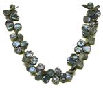 El Coral Necklace Grey Keshi Flat Pearls 12/14mm, 60gr Weight