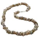 El Coral Necklace Keshi Pearls Chips Shape 8/10mm, 42cm Length