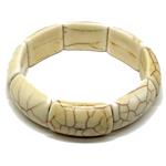 Elastic bracelet magnesite white 17x28mm.