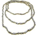 El Coral Necklace Intense Lilac Button Pearls 4x6mm, 150cm Length