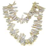 El Coral Collar Perlas Blancas Barrocas Largas, 90cm Longitud, 245gr Peso