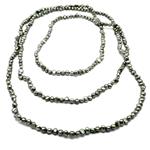 El Coral Necklace Dark Green Button Pearls 4x6mm, 150cm Length