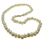 El Coral Necklace White Ringed Pearls 10mm, 63cm Length