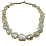 El Coral Collar Perlas Blancas Kersky Barrocas 17mm, 55cm Length, 99gr Peso