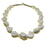 El Coral Collar Perlas Blancas Kersky Barrocas 16mm, 50cm Length, 95gr Peso