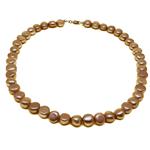 El Coral Necklace Beige Colour Button Pearls 10mm, 42cm Length